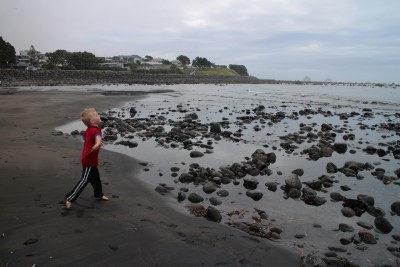 Playing at East End Beach and the rock pools at low tide.