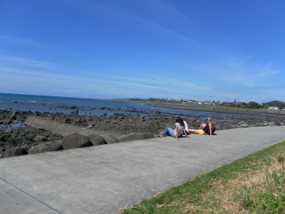 Sitting and relaxing and enjoying the view! Just what you do when on the walkway!