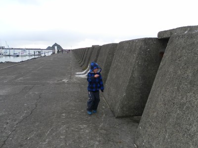 The boys love the breakwater. Plenty of rocks to climb and usually a fisherman or two to see the fish they catch :-)