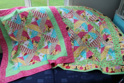 And here are the two quilts that I made in two days. I must admit that each one took all day, but they were wet days and not a lot else could be achieved, except housework! And that is always there anyway!
